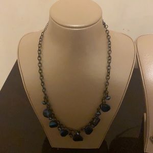 Blue gem stone necklace